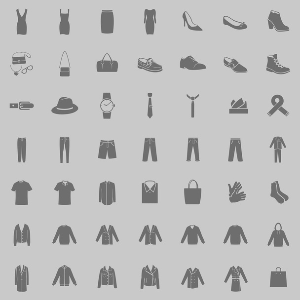Set of 49 Clothes Icons - Vector, Image