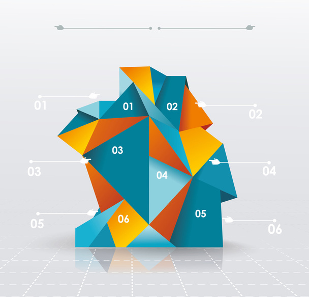 Business Infographics polygonal design style - Vetor, Imagem