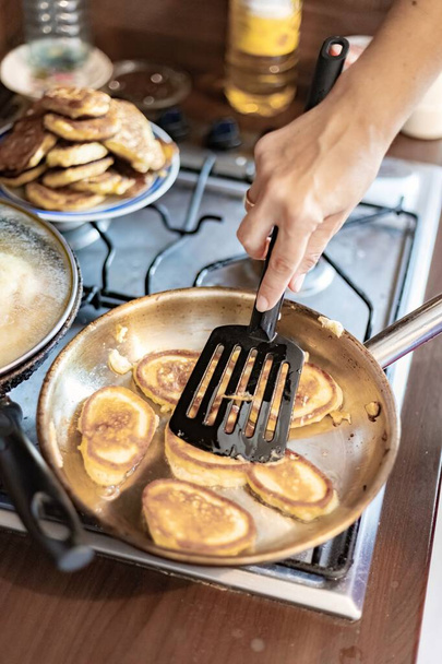 Cooking pancakes close-up - Photo, Image