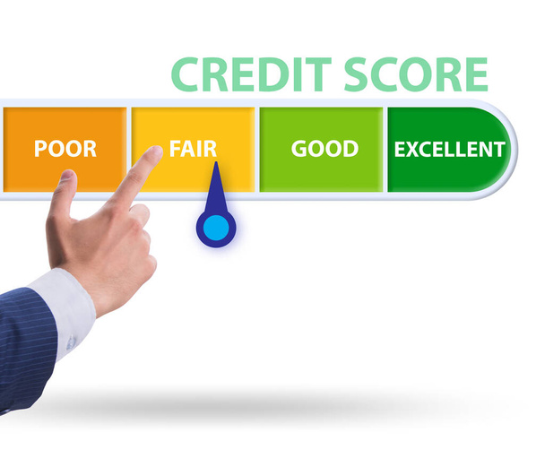 De zakenman in credit score concept - Foto, afbeelding