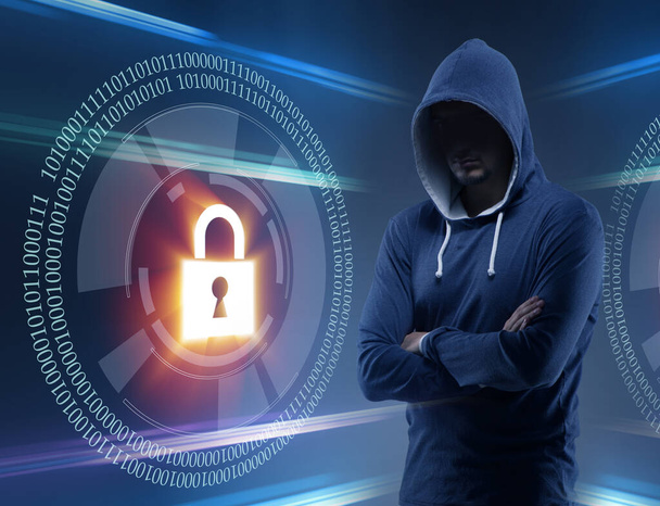 A hacker a digitális biztonsági koncepció - Fotó, kép