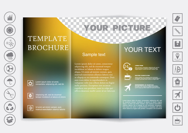 Tri-Fold Brochure   design. - Vetor, Imagem