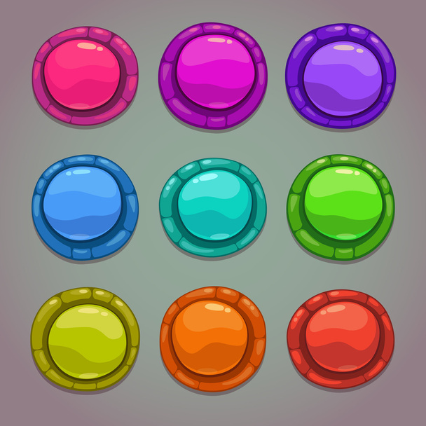 Cartoon round buttons - Vector, Image