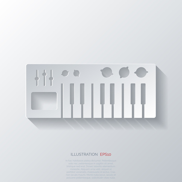 ψηφιακή συνθεσάιζερ πιάνο εικονίδιο - Διάνυσμα, εικόνα