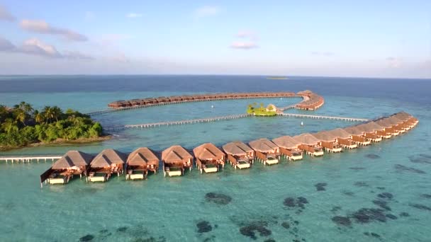 Overwater villas with private pools above the ocean - Footage, Video