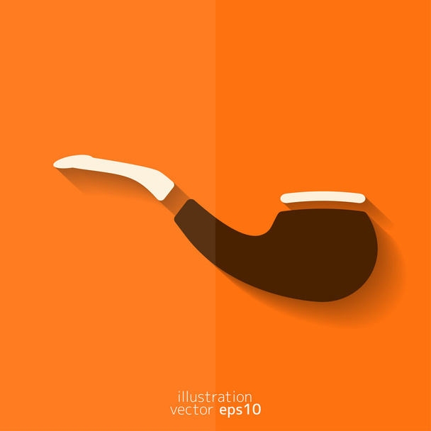 tobacco pipe icon, hipster style, flat design - Vector, afbeelding