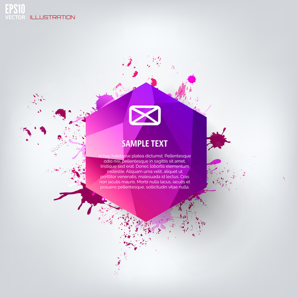 Colored abstract geometric background with splash - Vector, Image