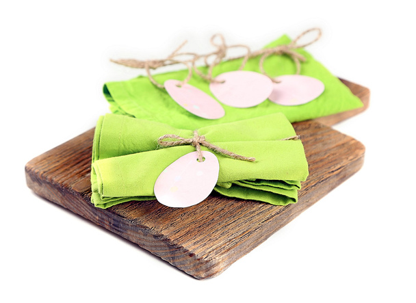 Napkins with Easter decoration  isolated on white - Fotografie, Obrázek