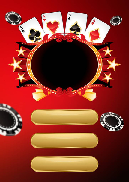 απεικόνιση των τσιπ καζίνο και πόκερ - Φωτογραφία, εικόνα