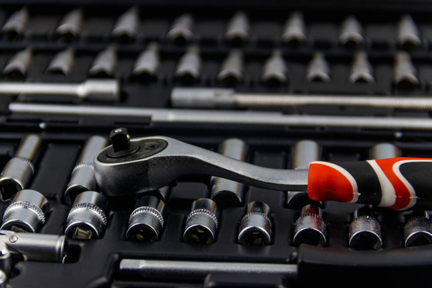 Close-up of universal tool kit for car repair - Photo, Image
