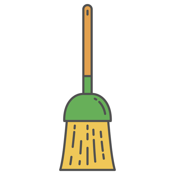 Singolo elemento illustrazione icone di necessità quotidiane scopa - Vettoriali, immagini
