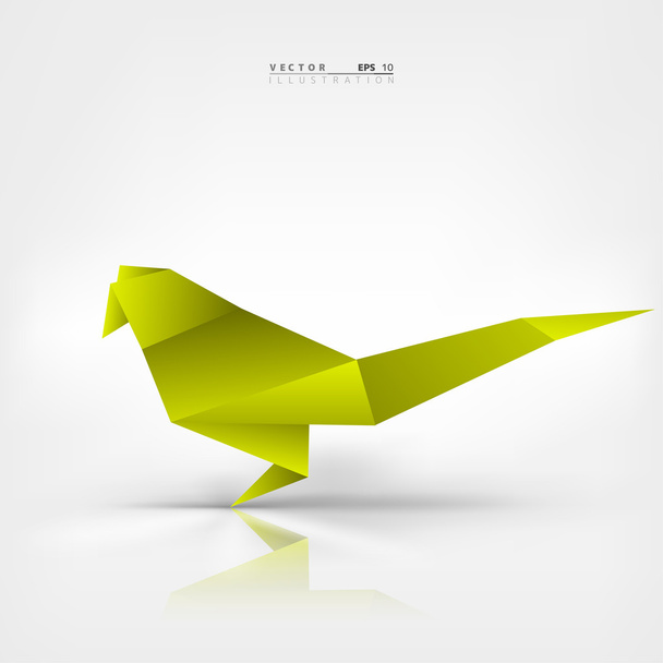 Origami Papiervogel auf abstraktem Hintergrund - Vektor, Bild