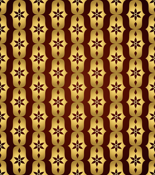 Gouden klassieke bloem en kwab naadloze patroon - Vector, afbeelding
