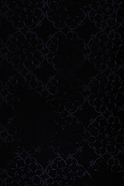 fondo negro con patrón floral, elemento de diseño - Foto, imagen