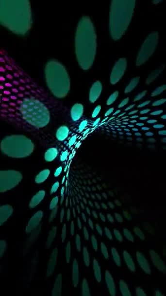 Abstract kleurrijke stippen tunnel verticale video - Video