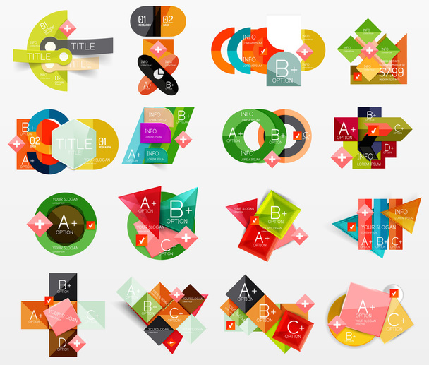 Set of modern geometric infographic web layouts - Vector, Image