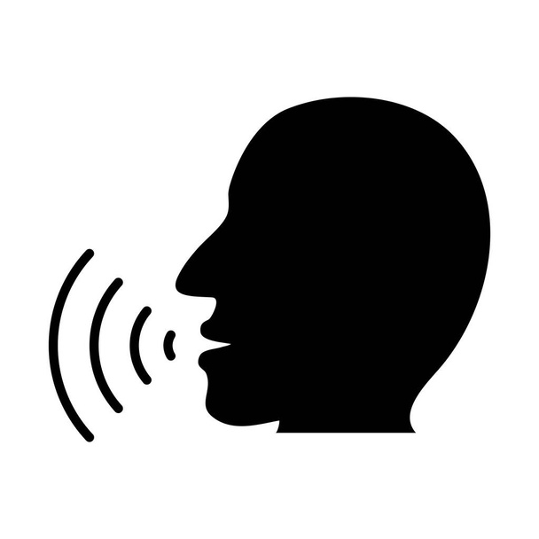 Ícone de pessoa falando, design de logotipo de ilustração vetorial. - Vetor, Imagem
