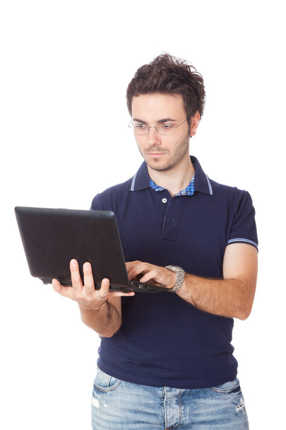 Man Using Netbook - Zdjęcie, obraz