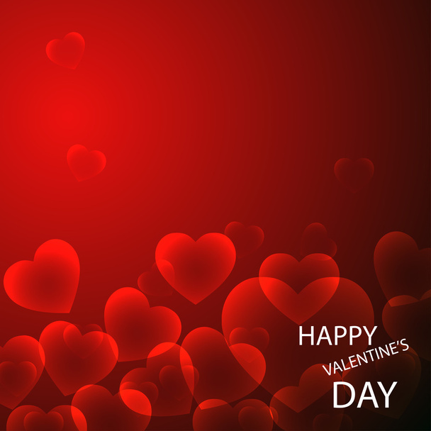 Vector red background Valentine's Day with hearts. Modern design. - Vektör, Görsel
