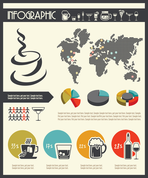 Drink infographics - Vektor, Bild