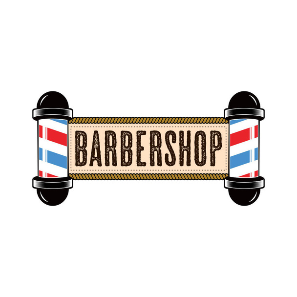 Vettore del logo del barbiere. Logo palo barbiere - Vettoriali, immagini
