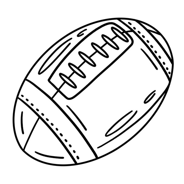 A cute and funny coloring page of American Football. Provides hours of coloring fun for children. To color, this page is very easy. Suitable for little kids and toddlers. - Vector, Image