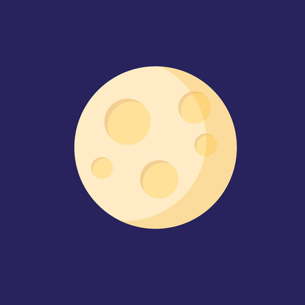 Moon on dark blue background. Moon logo design. - Vector, Image