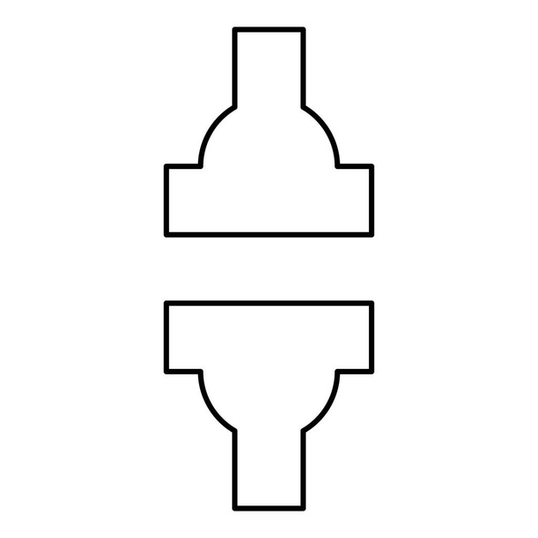 Máquina prensa automática hidráulica fábrica industrial contorno contorno línea icono negro color vector ilustración imagen delgado plano estilo simple - Vector, imagen