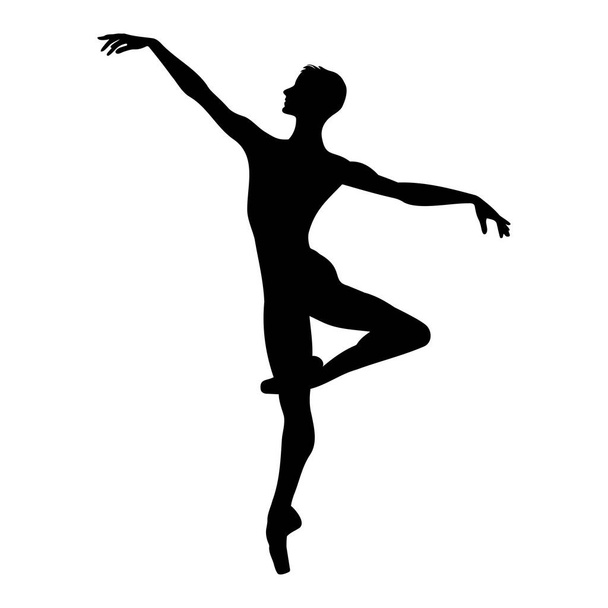 Silueta de bailarín masculino. Ilustración vectorial - Vector, Imagen