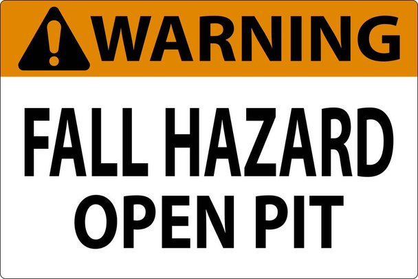 Предупреждение об опасности падения - открытая яма - Вектор,изображение