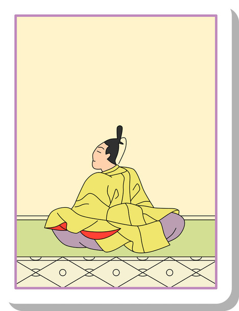 Adesivo Hyakunin Isshu dall'imperatrice vedova Kudayu Toshinari - Vettoriali, immagini