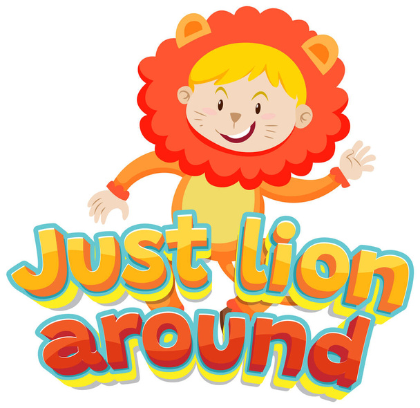 Un esilarante cartone animato illustrazione di un leone goofing off - Vettoriali, immagini