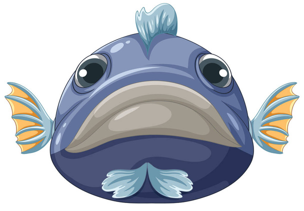 Una ilustración vectorial de dibujos animados de un pez grande, aislado sobre un fondo blanco - Vector, Imagen