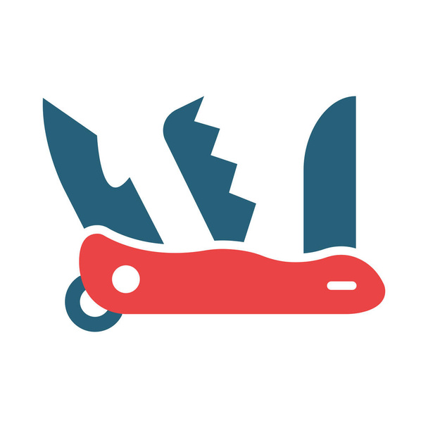 Icona svizzera di due colori del glifo vettoriale del coltello per uso personale e commerciale - Vettoriali, immagini