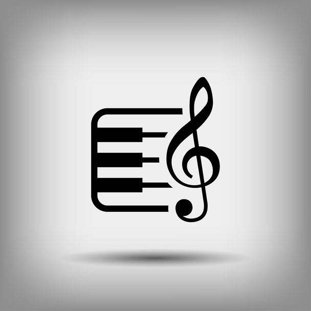 Music key and keyboard - Vector, afbeelding