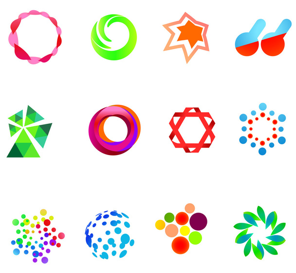 12 colorful vector symbols: (set 21) - ベクター画像