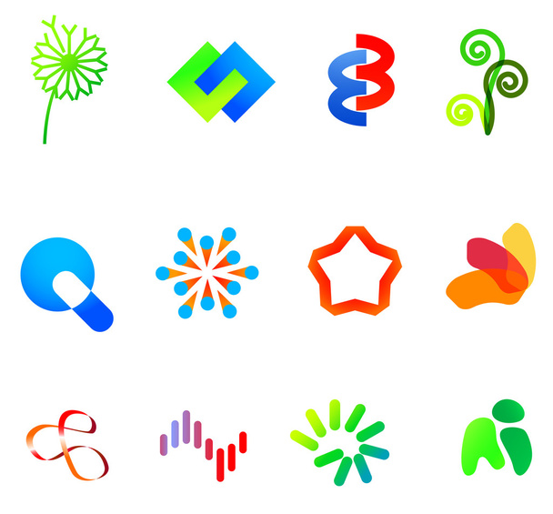 12 colorful vector symbols: (set 23) - ベクター画像