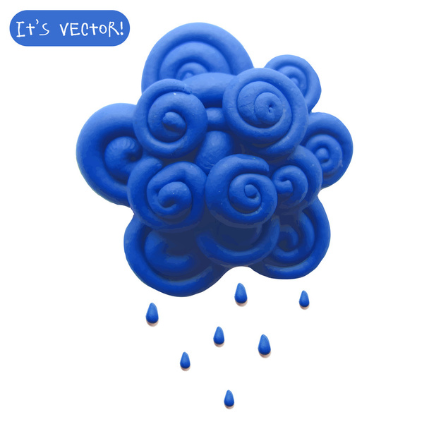 Icon of plasticine cloud - Wektor, obraz