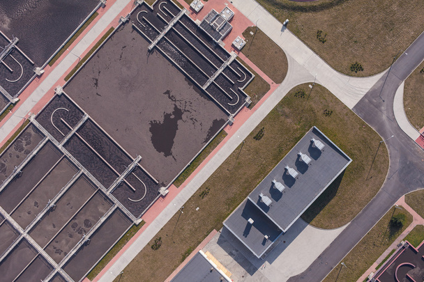 aerial view of sewage treatment plant - Zdjęcie, obraz