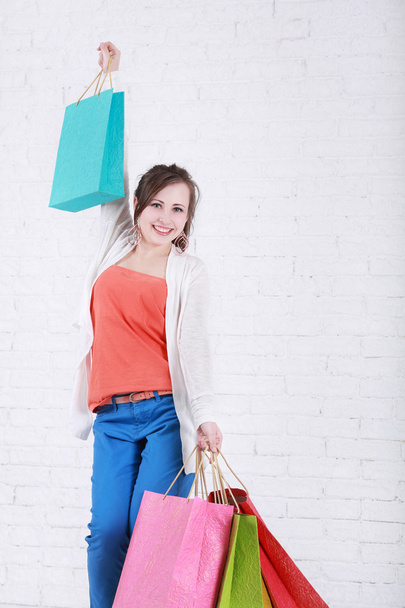 Fashion Shopping Girl Portrait - Foto, afbeelding