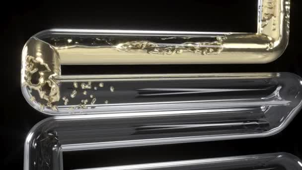 Tubo de vidro líquido ouro super câmera lenta 4k - Filmagem, Vídeo