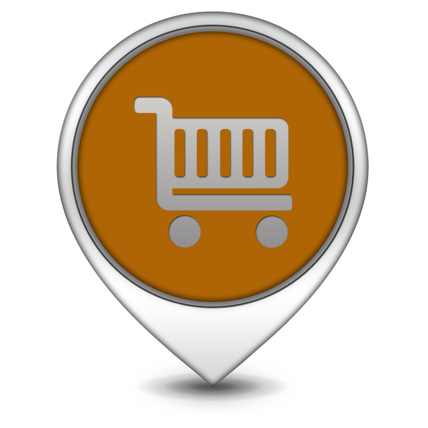 shopping cart pointer icon on white background - Photo, Image