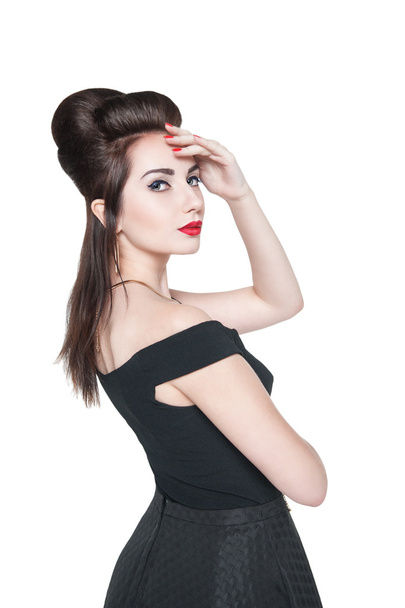 Young beautiful woman in retro pin up style isolated  - Φωτογραφία, εικόνα