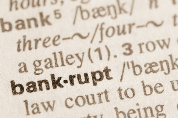Diccionario definición de palabra bancarrota
  - Foto, imagen