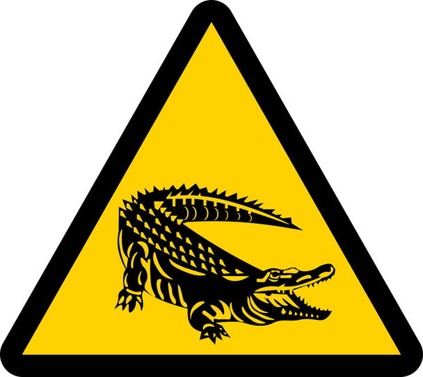 Znak aligatora, Znak obszaru aligatora - Wektor, obraz
