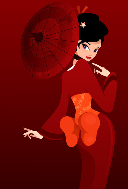 Geisha - Vektor, Bild