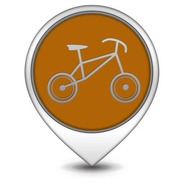 Bisiklet işaretçi simgesi beyaz arka plan üzerinde - Fotoğraf, Görsel