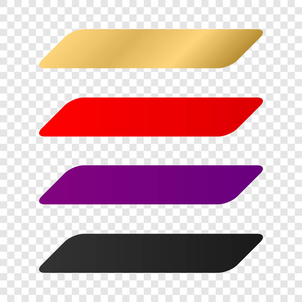 terceiro conjunto de banners multicoloridos de design inferior para design de elementos - Vetor, Imagem