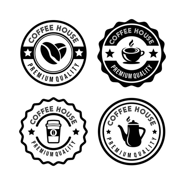 Coffee shop retro logo set design - Vector, Image