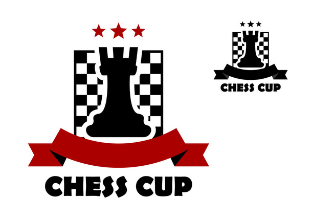 Πρότυπο λογότυπο ή έμβλημα του κυπέλου σκάκι - Διάνυσμα, εικόνα